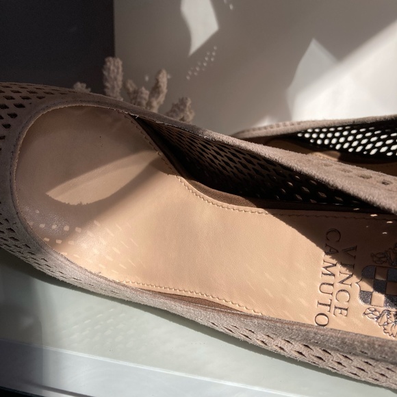 Vince Camuto - Nude Suede Heels - Picture 5 of 5